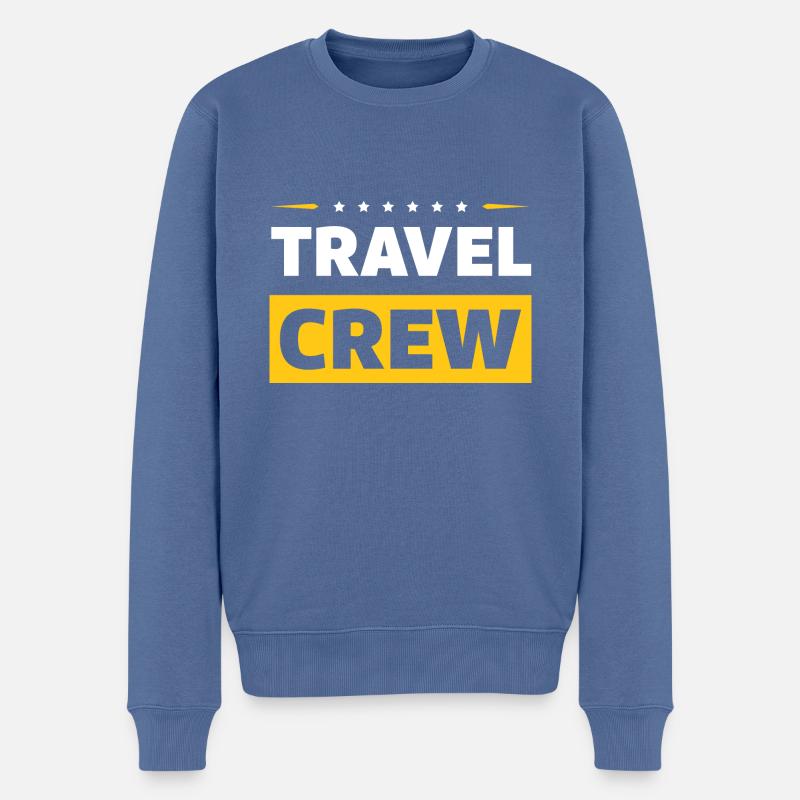 Travel Crew - Männer Premium Bio Pullover - Taubenblau