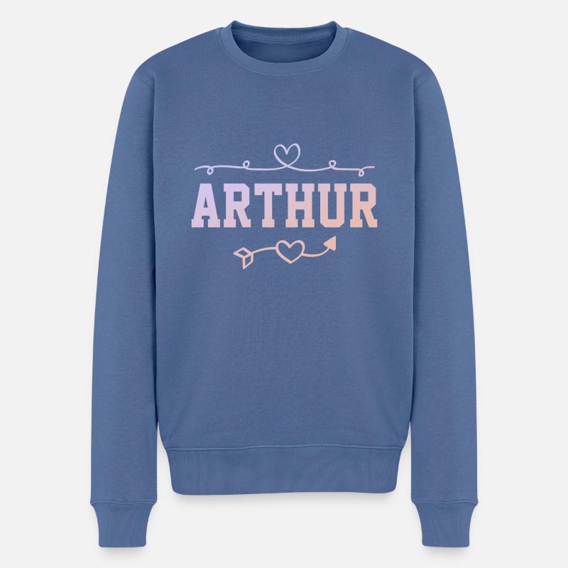 Arthur - Männer Premium Bio Pullover - Taubenblau