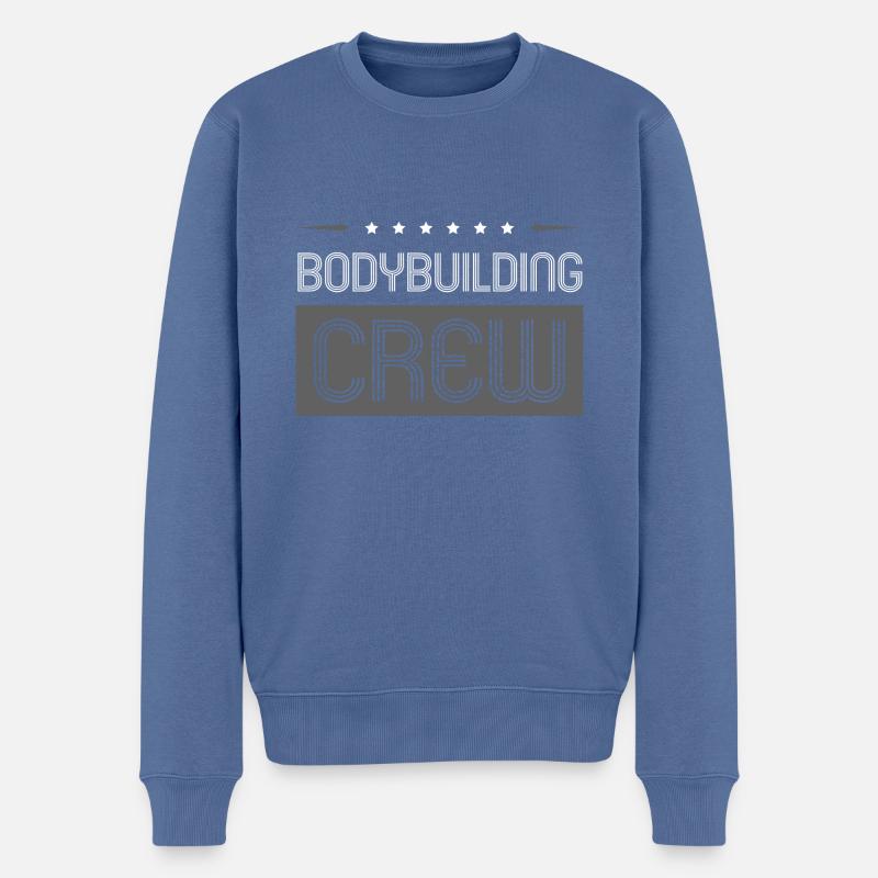 Bodybuilding Crew - Männer Premium Bio Pullover - Taubenblau