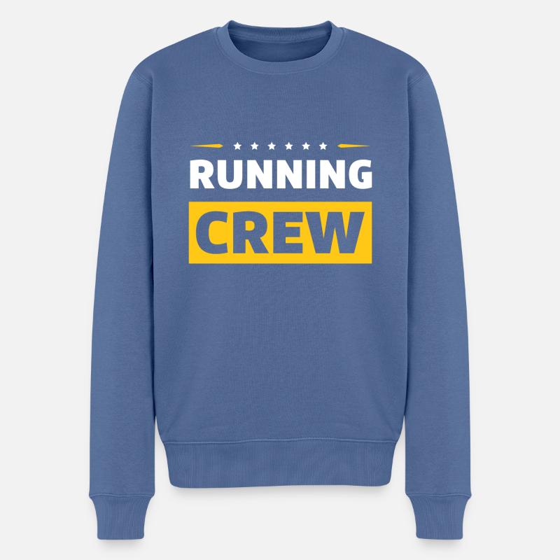 Running Crew - Männer Premium Bio Pullover - Taubenblau