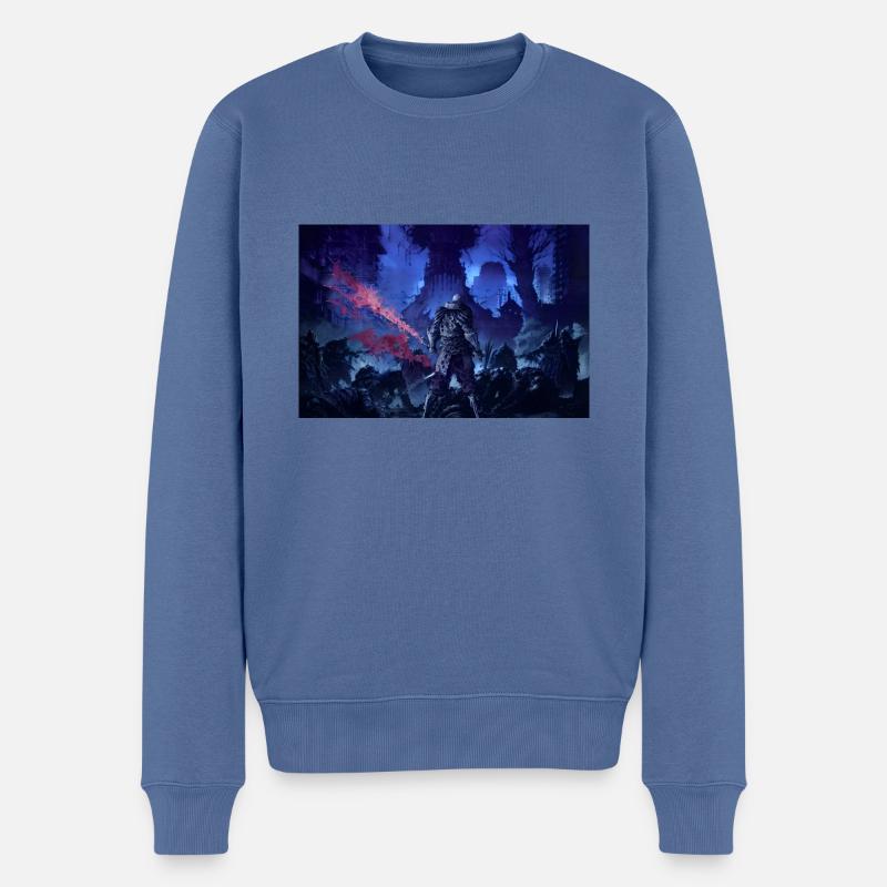 Le cimetière - Pull Premium bio Homme - bleu pigeon