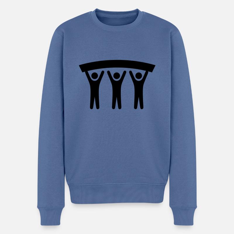 demonstration gruppe - Männer Premium Bio Pullover - Taubenblau