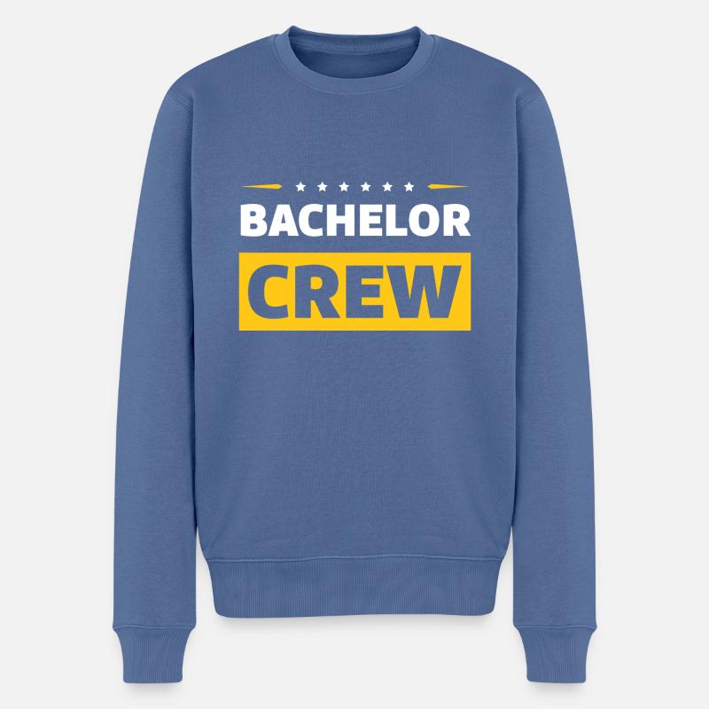Bachelor Crew - Männer Premium Bio Pullover - Taubenblau