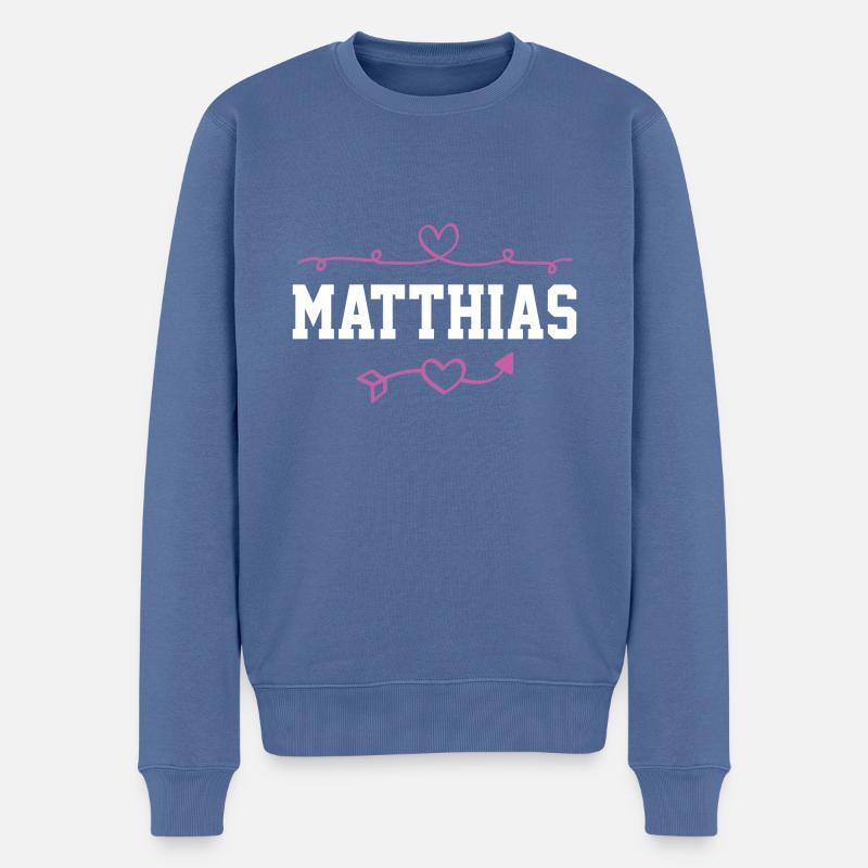 Matthias - Pull Premium bio Homme - bleu pigeon