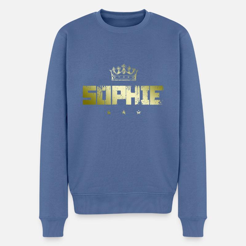 Sophie - Männer Premium Bio Pullover - Taubenblau