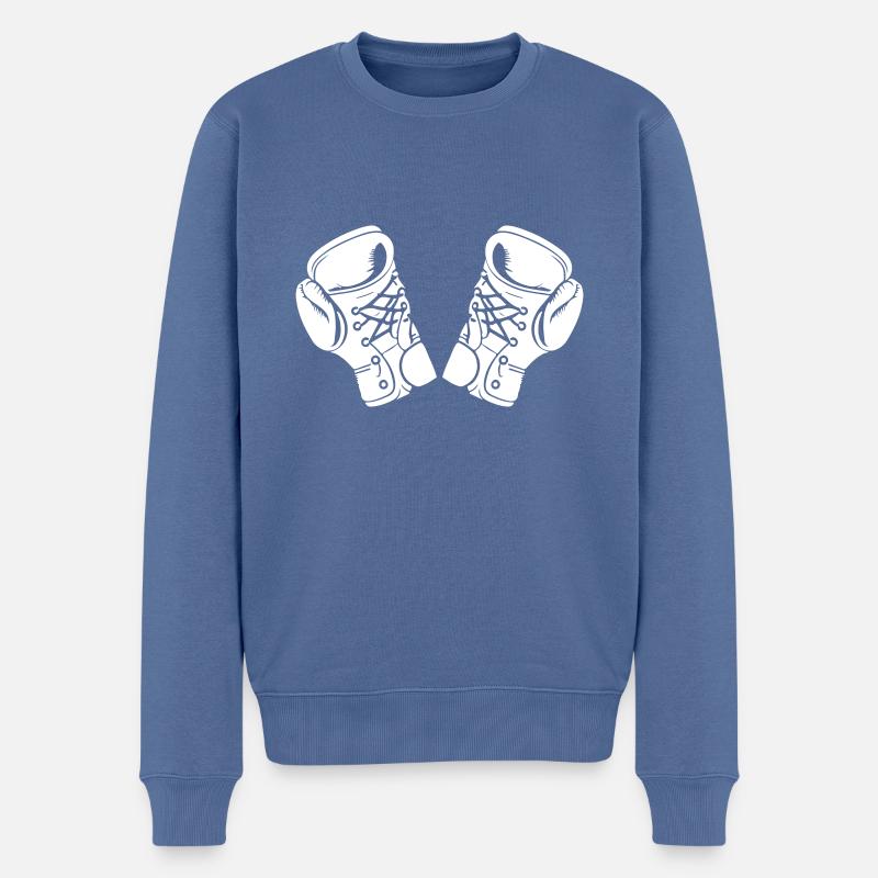 Gants de boxe Symbole Boxe - Pull Premium bio Homme - bleu pigeon