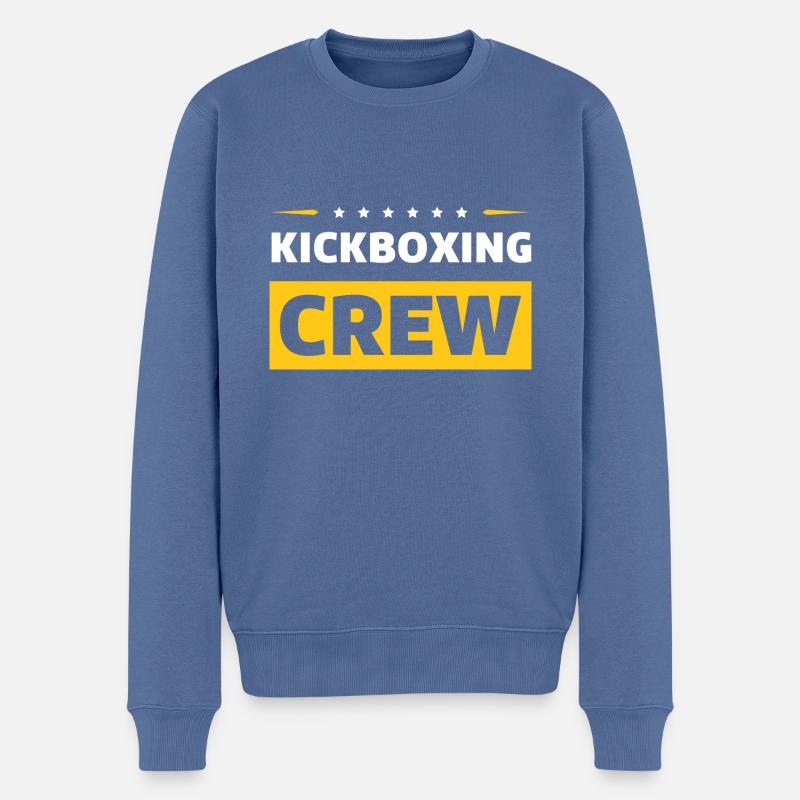 Kickboxing Crew - Männer Premium Bio Pullover - Taubenblau