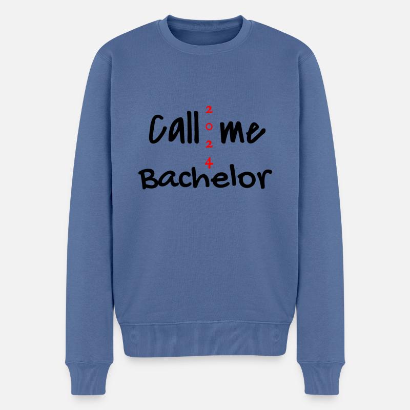 Bachelor 2024 Abschluss Promotion Sponsion - Männer Premium Bio Pullover - Taubenblau