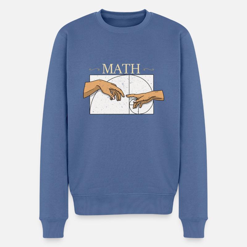 Fibonacci Zahlen Mathe Kunst Geometrie Geek - Männer Premium Bio Pullover - Taubenblau