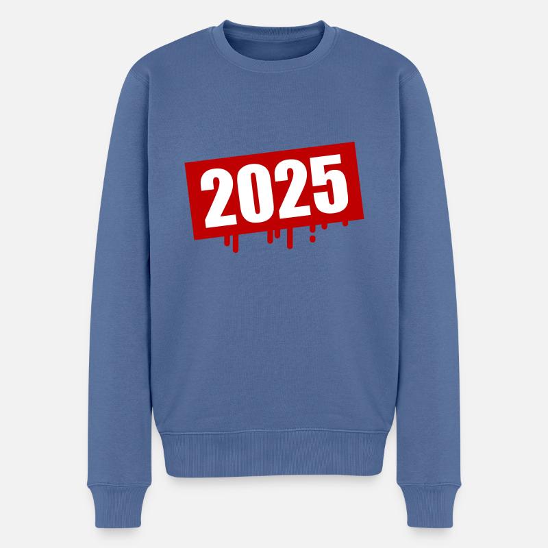2025 Année Klecks - Pull Premium bio Homme - bleu pigeon