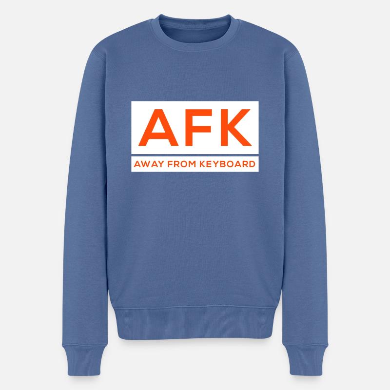 AFK - Männer Premium Bio Pullover - Taubenblau
