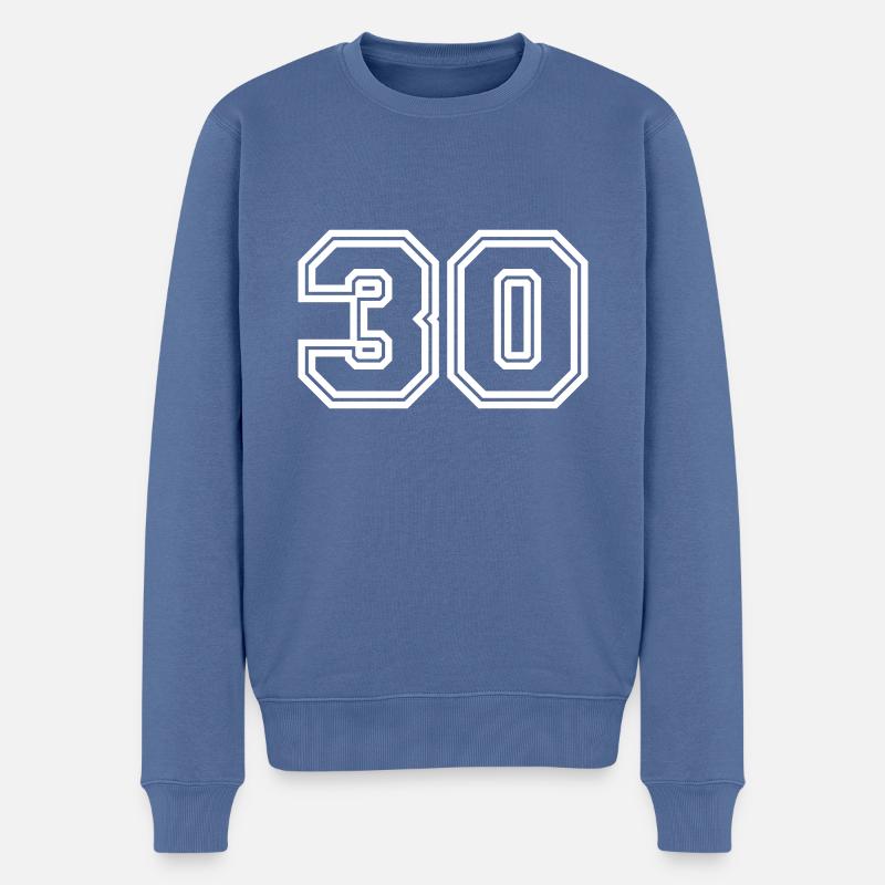 Symbole de 30 chiffres - Pull Premium bio Homme - bleu pigeon