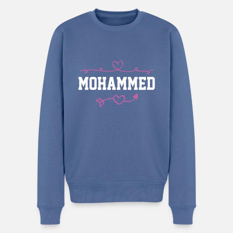 Mohammed - Männer Premium Bio Pullover - Taubenblau