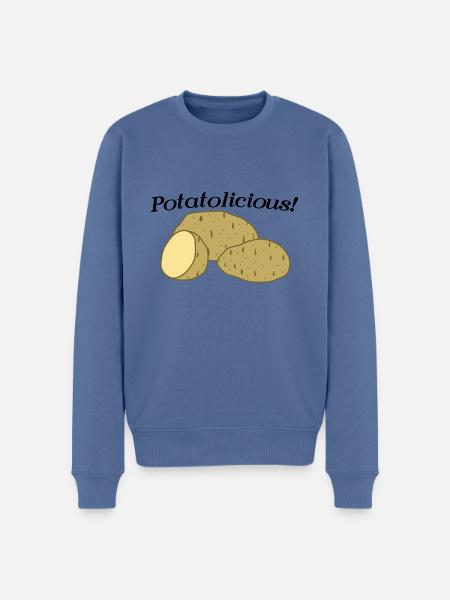 Potatolicious Vegetables Healthy Eating Potatoes - Men's Premium Organic Jumper - stone blue