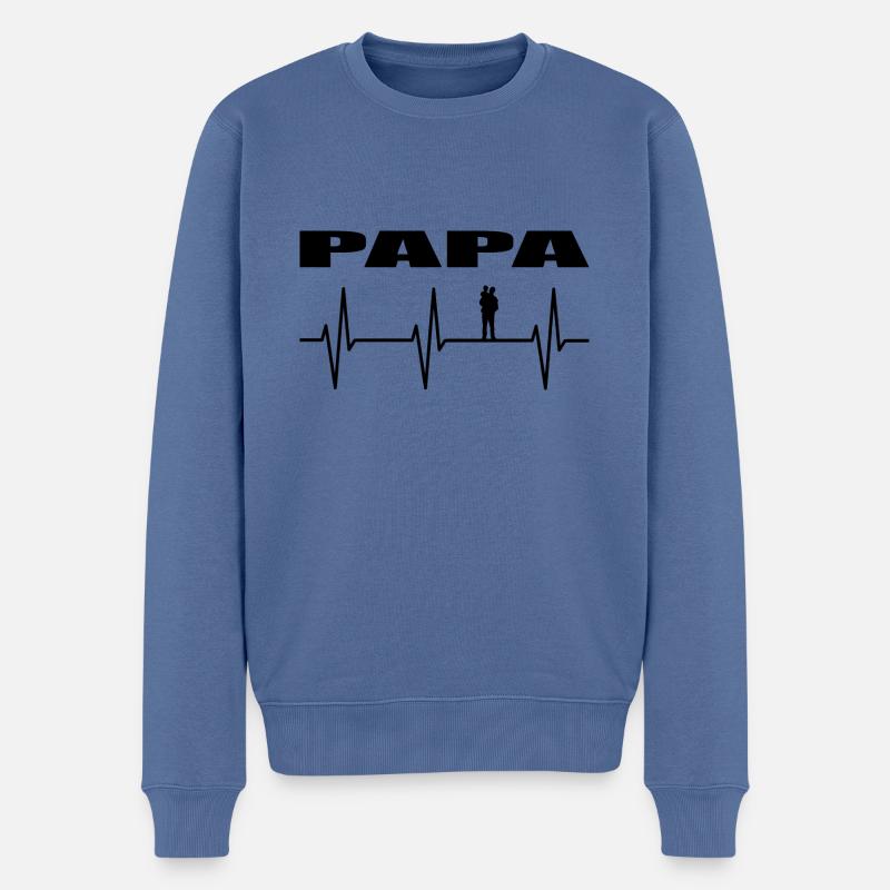 Papa - Männer Premium Bio Pullover - Taubenblau