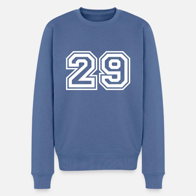 29 Zahl nummer - Männer Premium Bio Pullover - Taubenblau