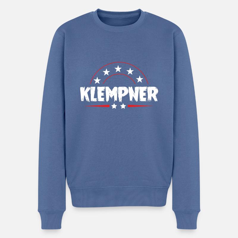 Klempner Beruf - Männer Premium Bio Pullover - Taubenblau