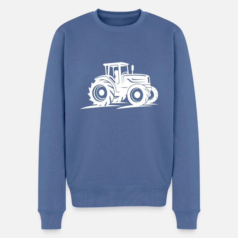 Icône du tracteur - Pull Premium bio Homme - bleu pigeon