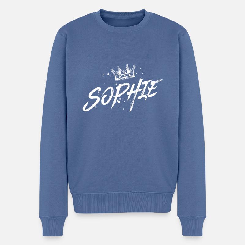 Sophie - Männer Premium Bio Pullover - Taubenblau