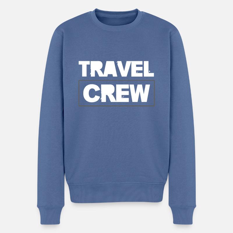 Travel Crew - Männer Premium Bio Pullover - Taubenblau