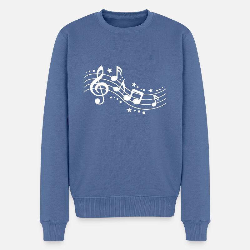Musiknoten Symbole Musik - Männer Premium Bio Pullover - Taubenblau