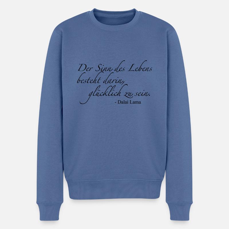 Dalai Lama - Männer Premium Bio Pullover - Taubenblau