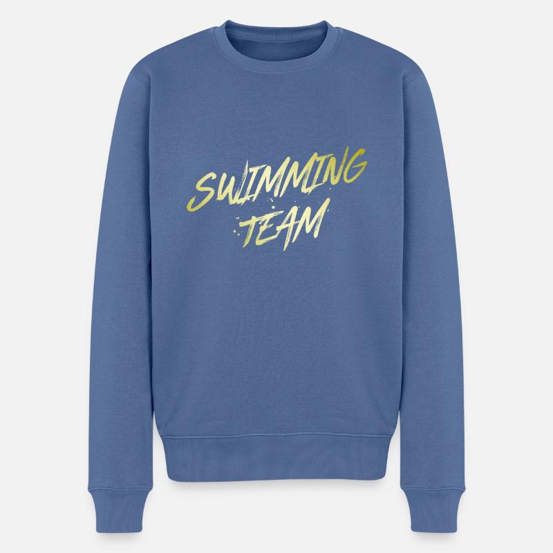 Swimming Team - Männer Premium Bio Pullover - Taubenblau