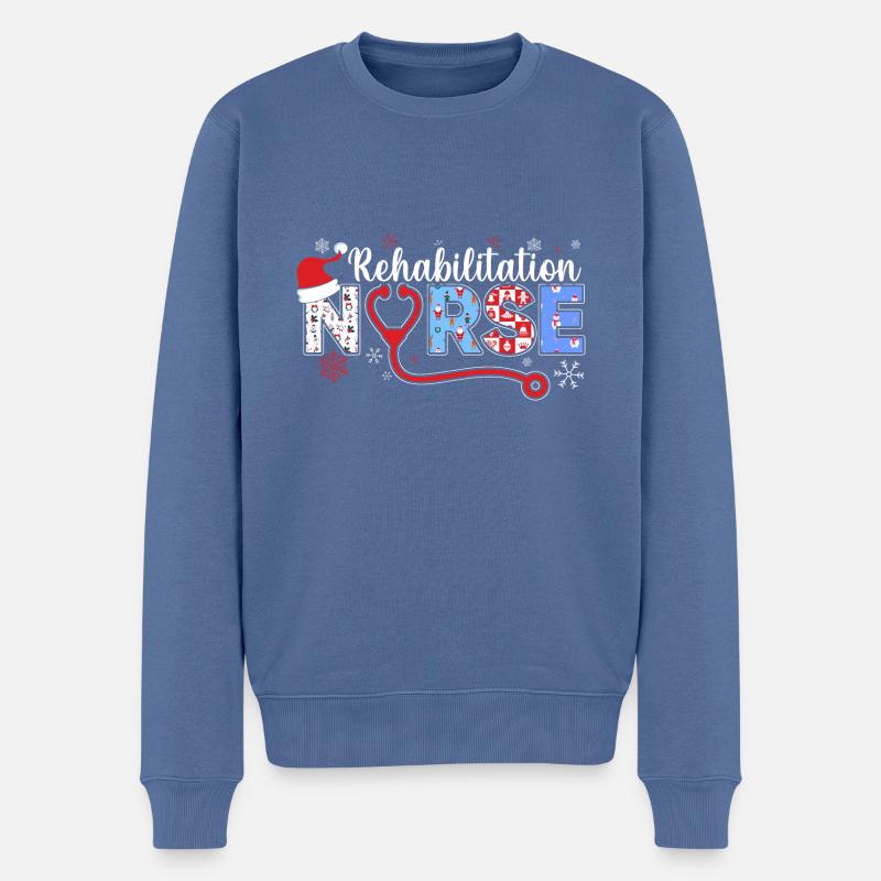 Rehabilitation Krankenschwester Awesome Krankensch - Männer Premium Bio Pullover - Taubenblau