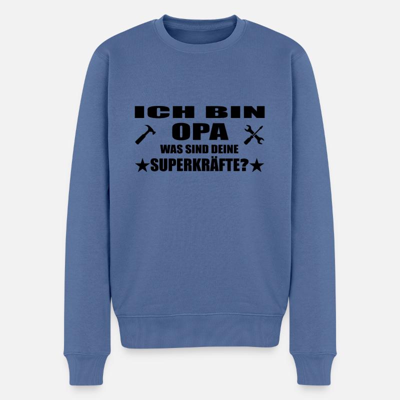 Opa - Männer Premium Bio Pullover - Taubenblau