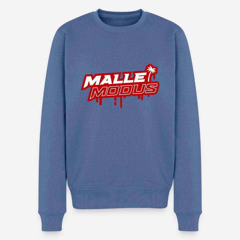 Malle Modus - Männer Premium Bio Pullover - Taubenblau