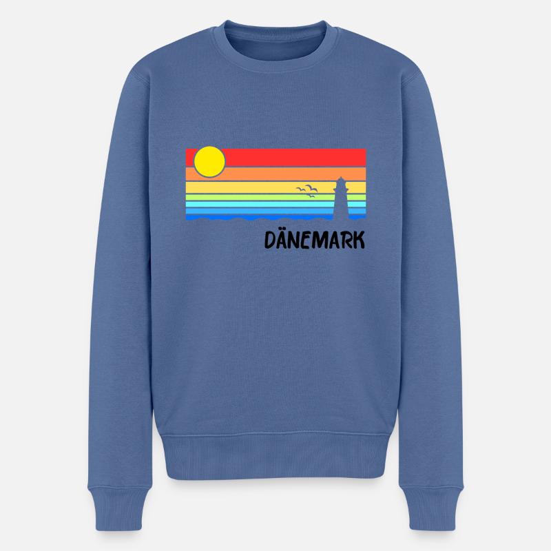 Dänemark Sunrise Urlaub Idee - Männer Premium Bio Pullover - Taubenblau