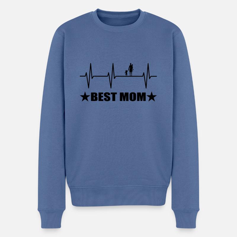 Mama - Männer Premium Bio Pullover - Taubenblau