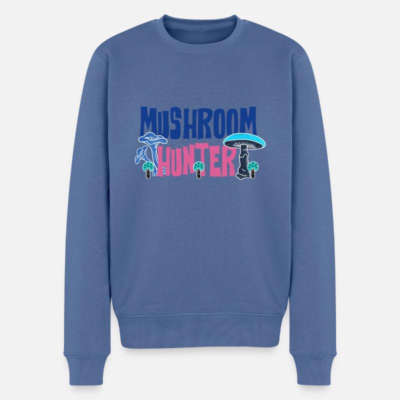 Shiitake-Gemüse auf Pilzsuche - Männer Premium Bio Pullover - Taubenblau