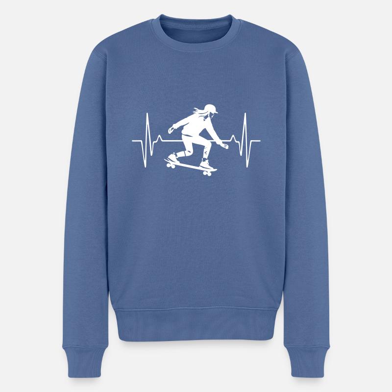 Skateboard Femme Pulse Skateboard - Pull Premium bio Homme - bleu pigeon