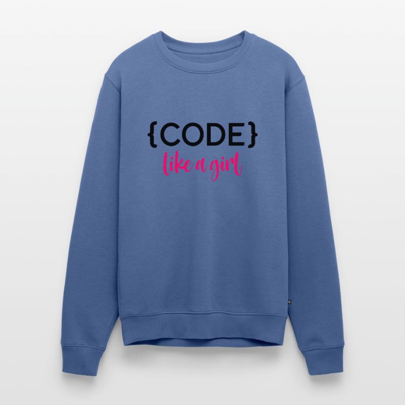 Code Like A Girl Programming Coder Computer Geek D Männer Premium Bio Pullover