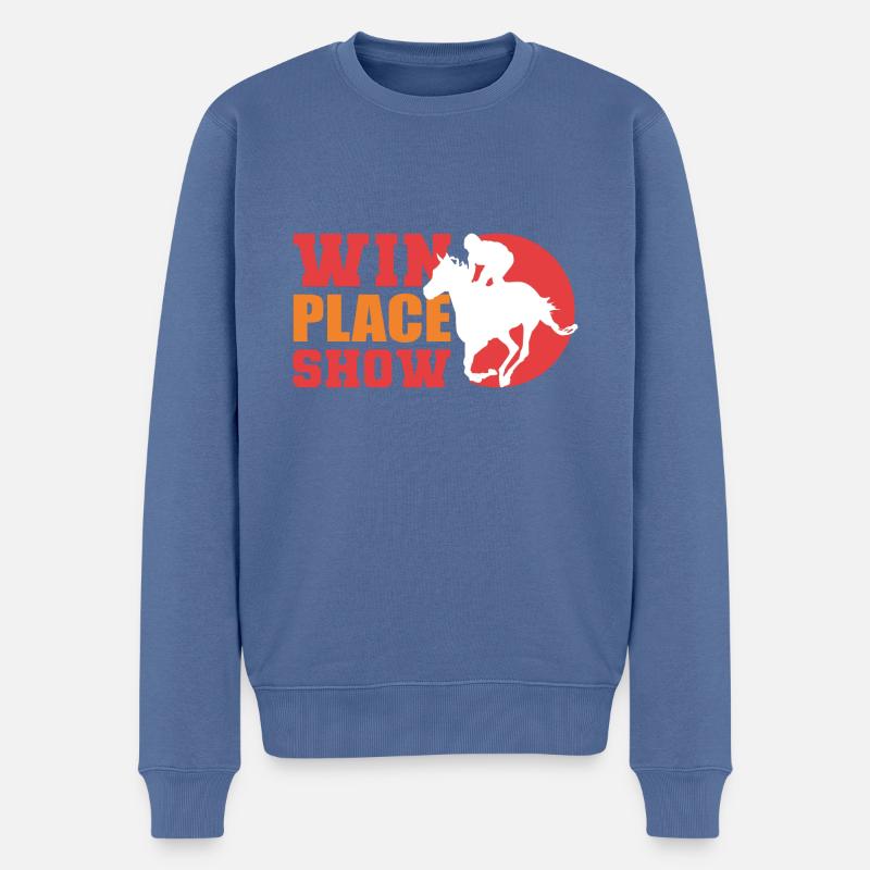 Platzshow gewinnen Reiter Gift - Männer Premium Bio Pullover - Taubenblau