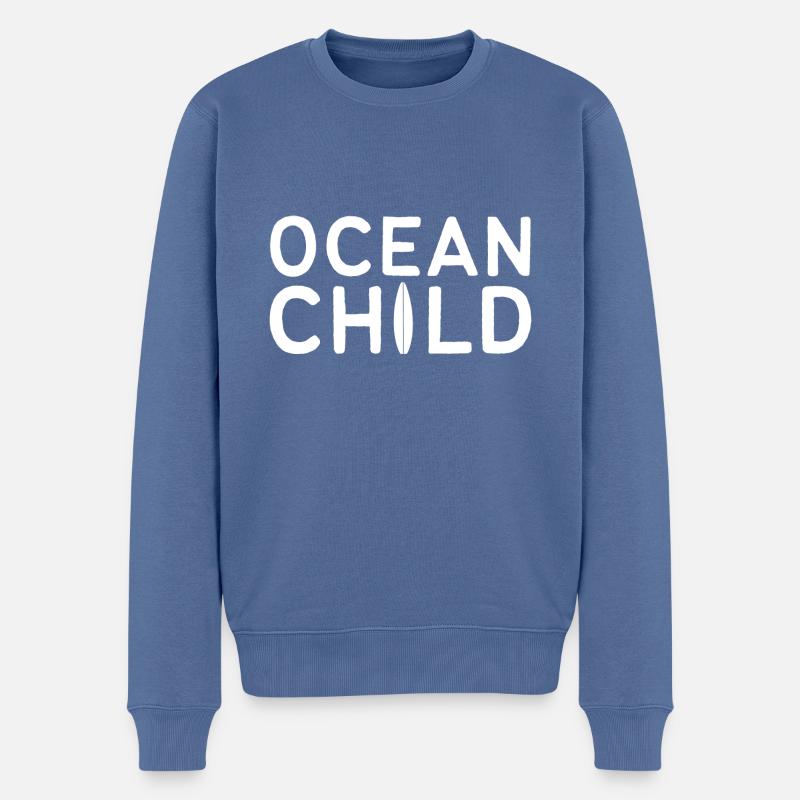 Ocean Child Kite-Surfer Gift - Männer Premium Bio Pullover - Taubenblau