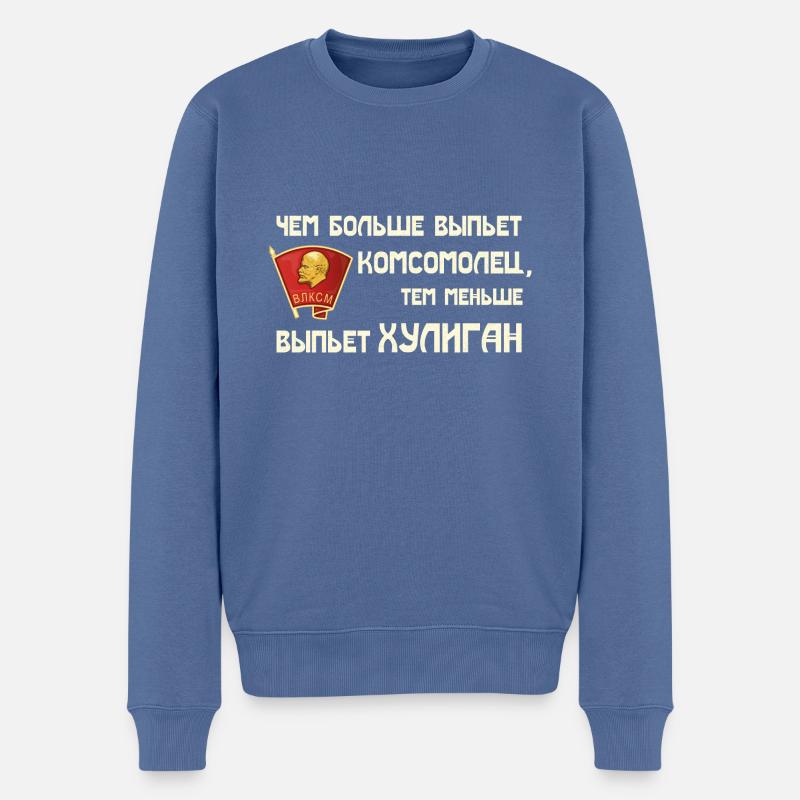 Trinken USSR Sowjetisch Russland Kommunismus - Männer Premium Bio Pullover - Taubenblau