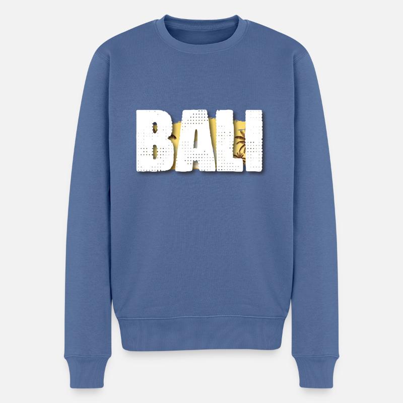 Bali - Männer Premium Bio Pullover - Taubenblau