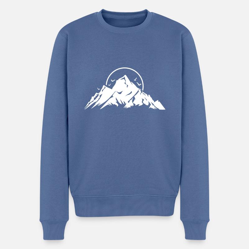 Berge Silhouette Natur - Männer Premium Bio Pullover - Taubenblau