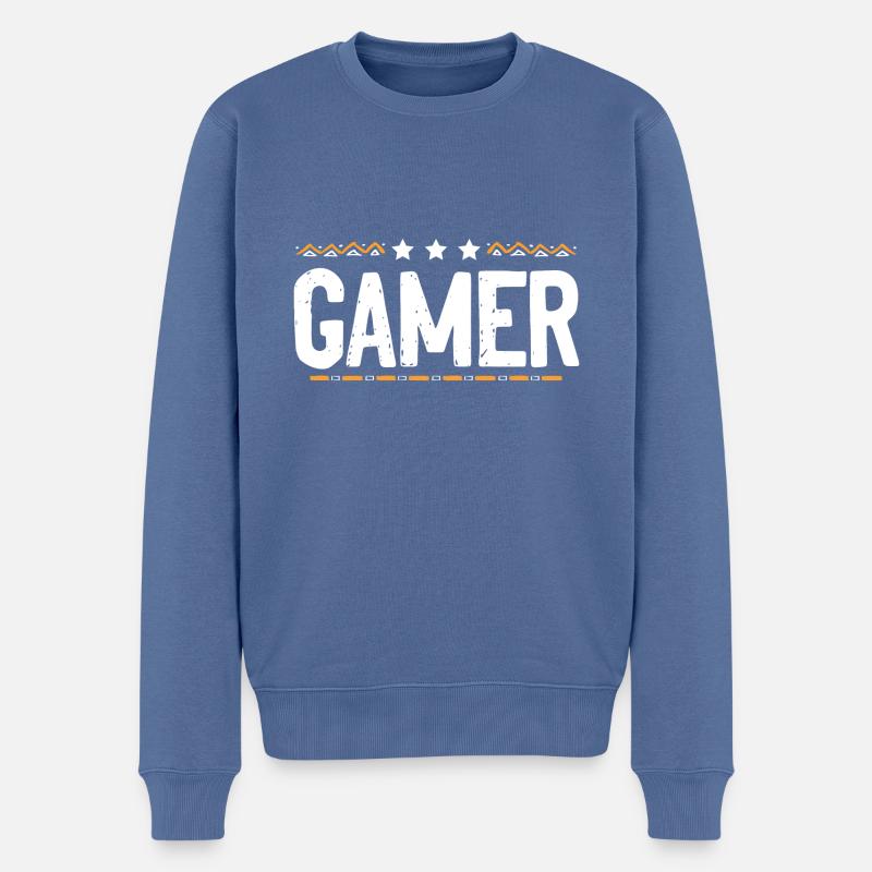 Gamer Beruf - Männer Premium Bio Pullover - Taubenblau