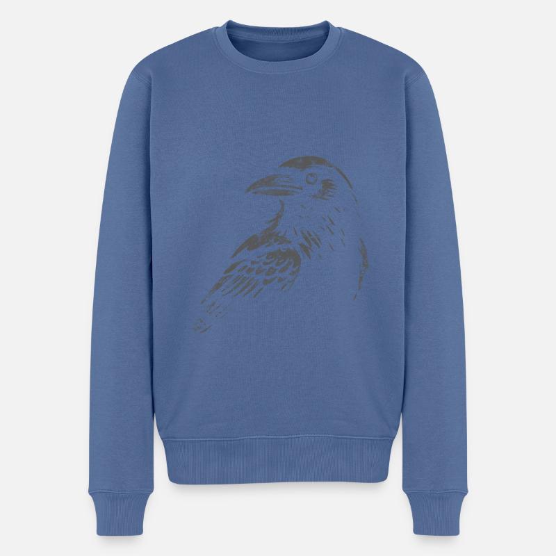 Schwarzer Rabe - Hello Darkness - Mythologie - Männer Premium Bio Pullover - Taubenblau