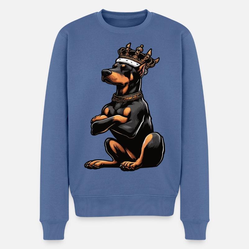 Dobermann Dobermannbesitzer Dobermannliebhaber - Männer Premium Bio Pullover - Taubenblau