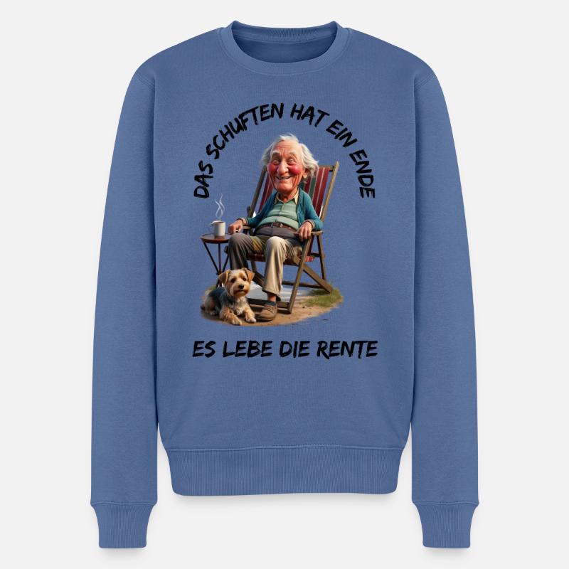 Das Schuften hat ein Ende-Es lebe die Rente - Männer Premium Bio Pullover - Taubenblau