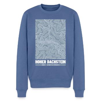 Hoher Dachstein | Map topography Grunge - Men's Premium Organic Jumper - stone blue - Front - Nico (187cm)