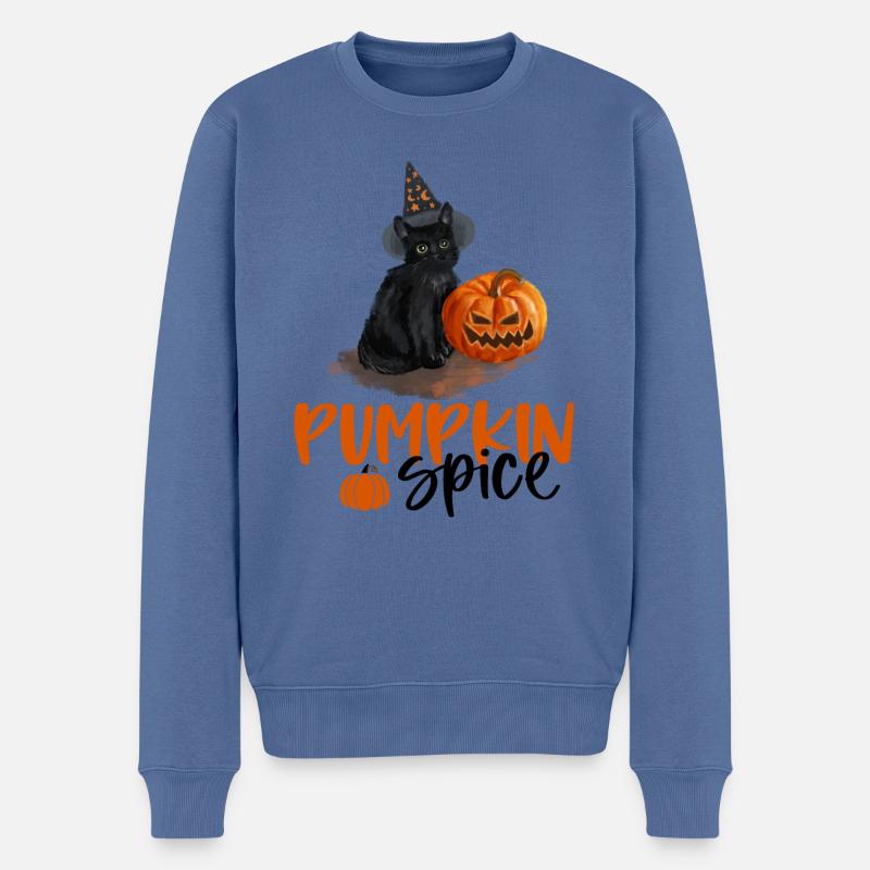 Pumpkin Spice - Männer Premium Bio Pullover - Taubenblau