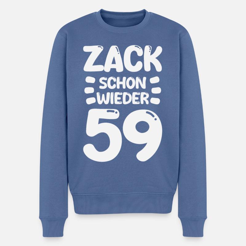 Zack 59 again! Birthday - Men's Premium Organic Jumper - stone blue