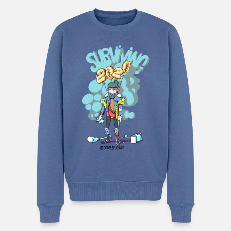 Surviving 2020 - Pull Premium bio Homme - bleu pigeon