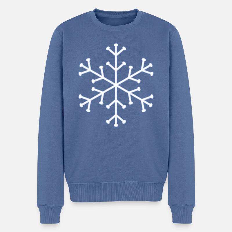 Winterwetter - Schneeflocke - Männer Premium Bio Pullover - Taubenblau