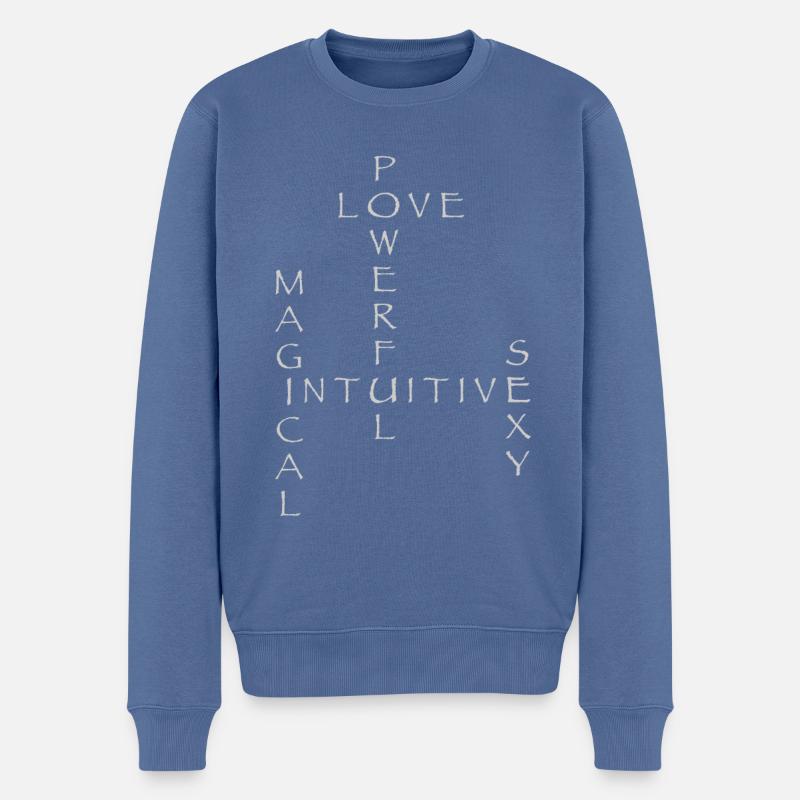 MINDSET DRUCKEN - Männer Premium Bio Pullover - Taubenblau